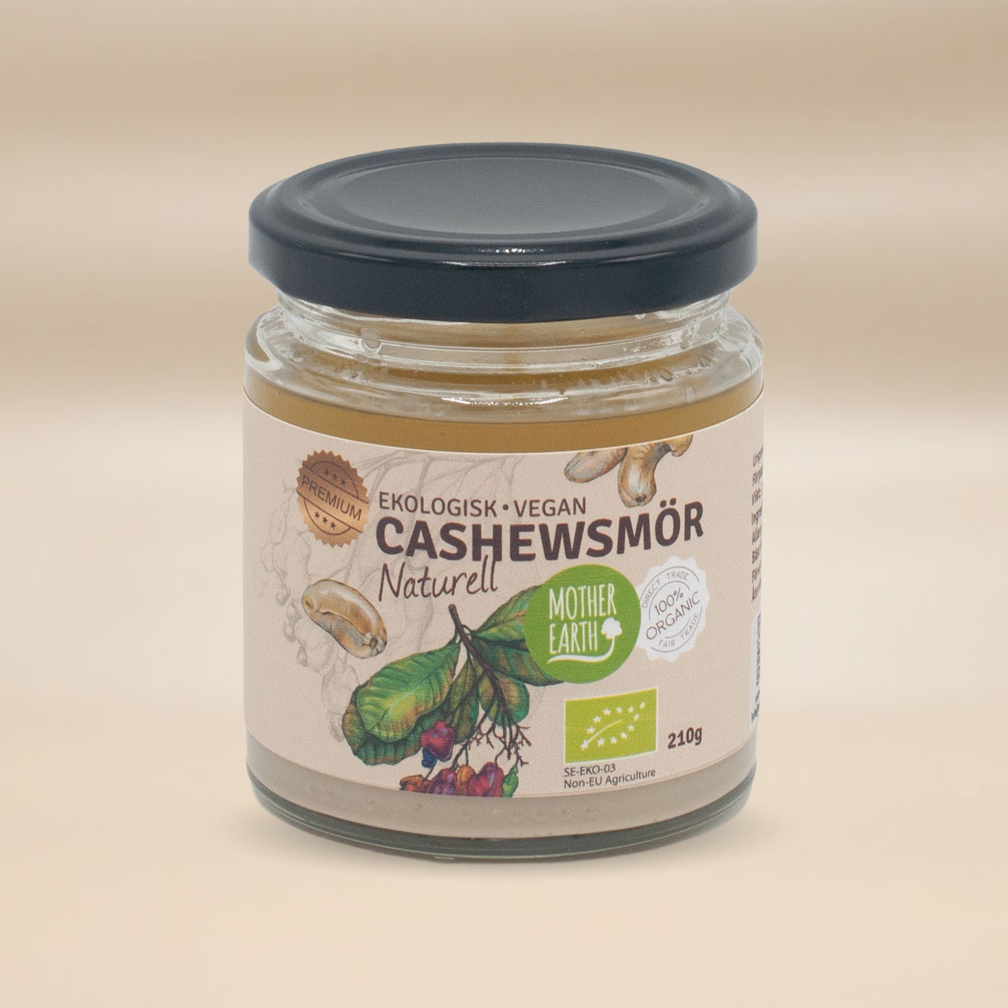 Cashewsmör 210g Naturell ME