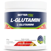Naturligt L-Glutamin 300 g - Jordgubb/Rabarber
