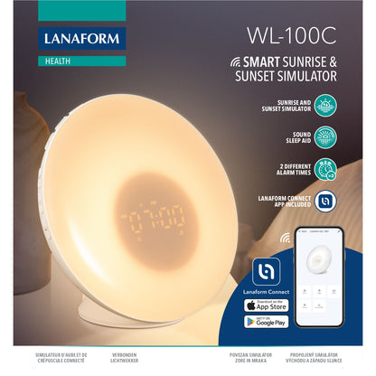 Lanaform Connected Sunrise & Sunset – Smart wake-up light med appstyrning och soluppgångssimulering