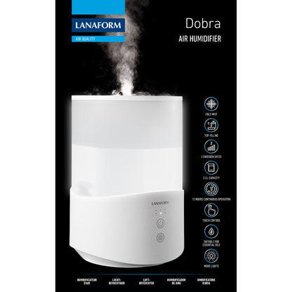 Lanaform Dobra – Luftfuktare med aromadiffuser och LED-ljus i elegant design