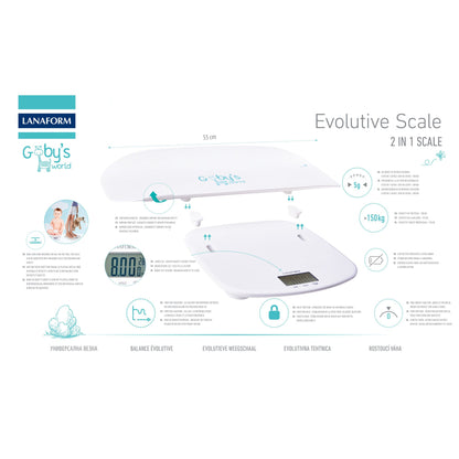 Lanaform Evolutive Scale – Digital baby- och barnvåg som växer med barnet