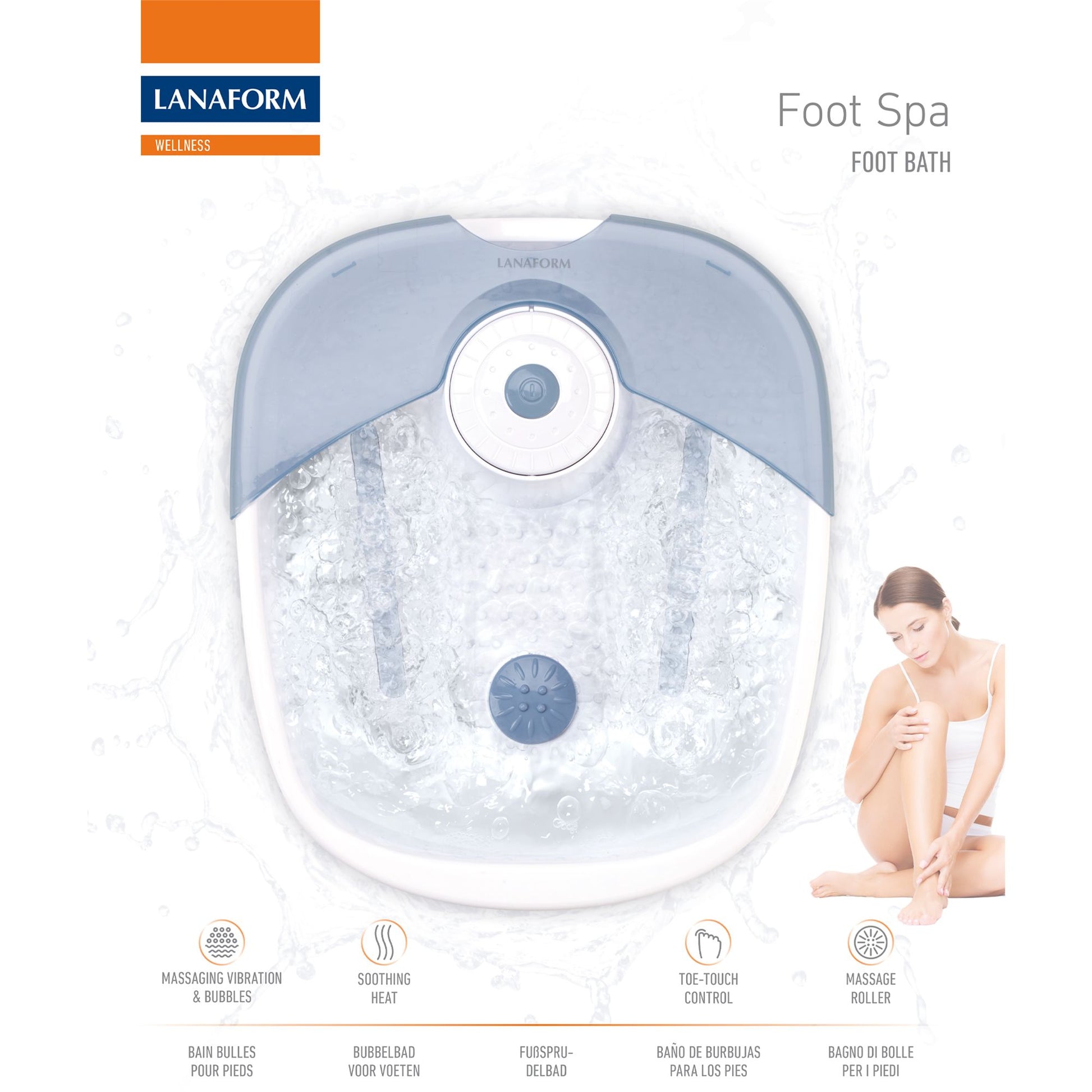 Lanaform Foot Spa – Fotbad med bubblor, värme och massage