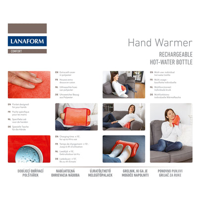 Lanaform Handvärmare – Uppladdningsbar värmekudde i orange för kalla händer