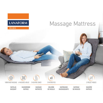 Lanaform Massaging Mattress – Helkroppsmassage med värme i hopfällbar massagematta