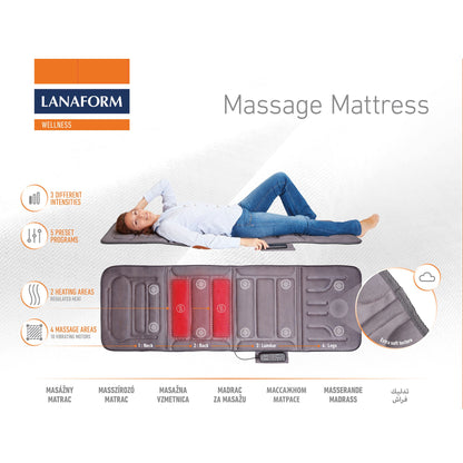 Lanaform Massaging Mattress – Helkroppsmassage med värme i hopfällbar massagematta