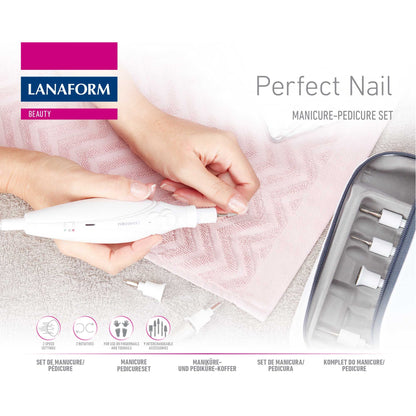 Lanaform Perfect Nail – Elektriskt manikyr- och pedikyrset med 7 tillbehör