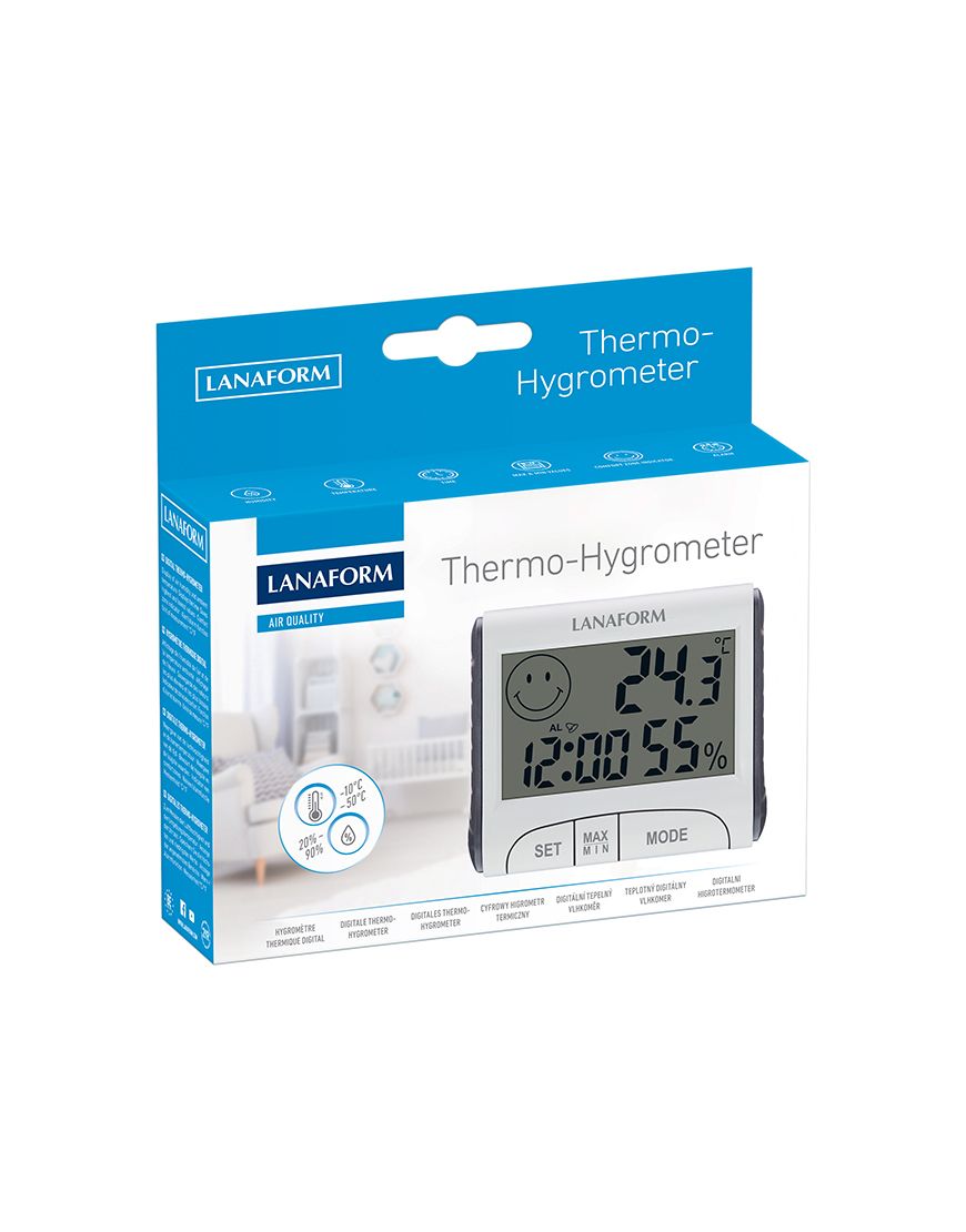Lanaform Thermo-Hygrometer – Digital termometer och hygrometer för inomhusklimat