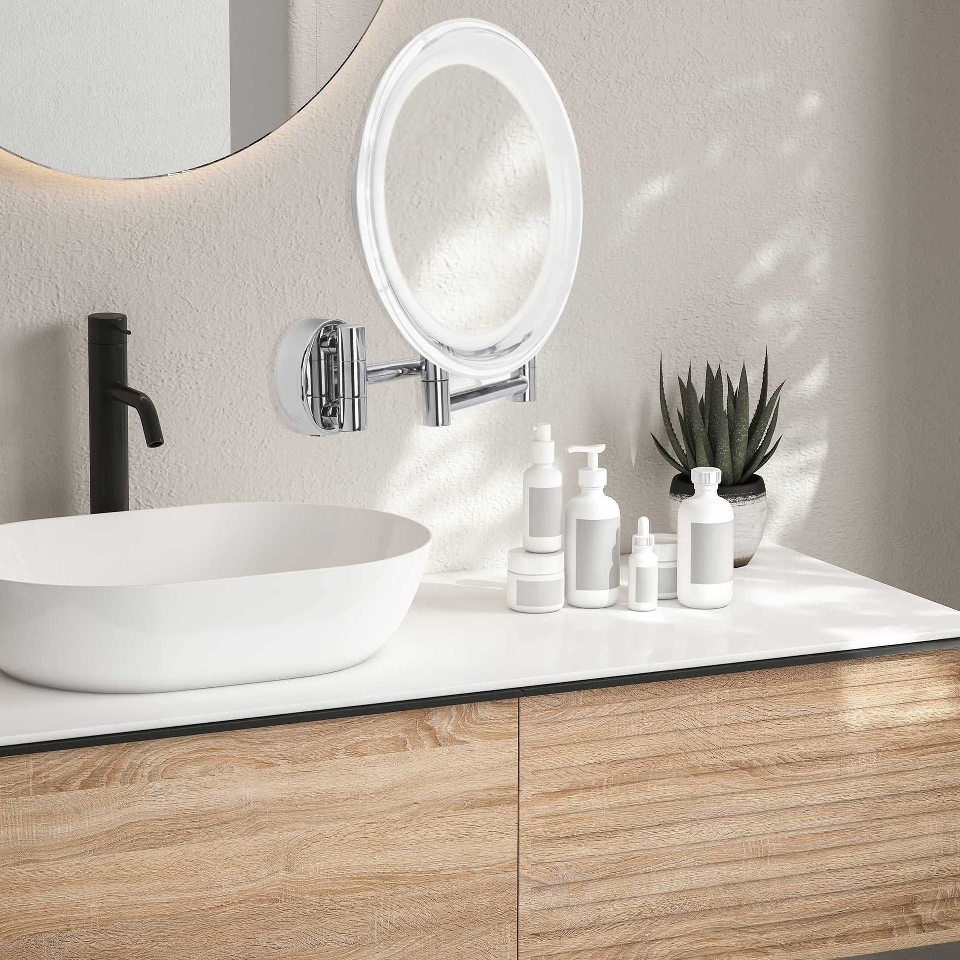 Lanaform Wall Mirror x10 – Väggspegel med 10x förstoring för detaljarbete