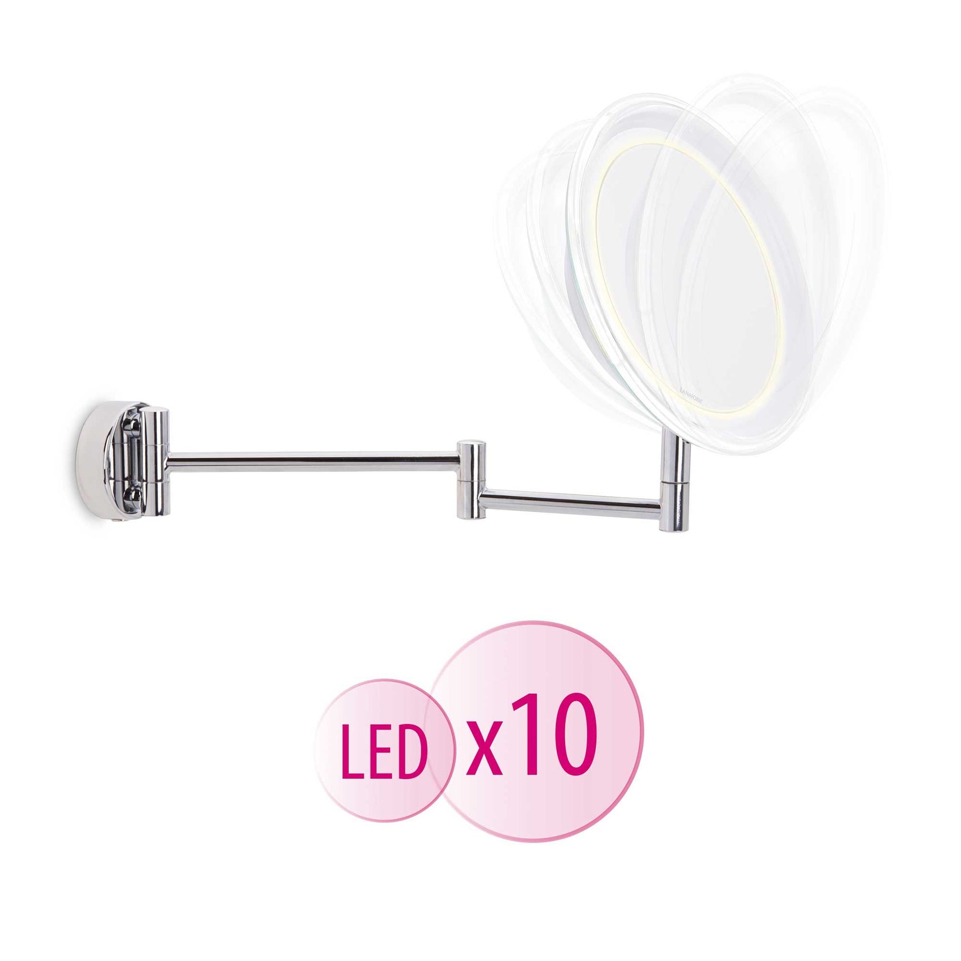 Lanaform Wall Mirror x10 – Väggspegel med 10x förstoring för detaljarbete