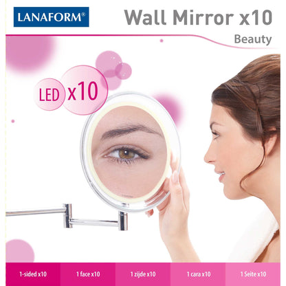 Lanaform Wall Mirror x10 – Väggspegel med 10x förstoring för detaljarbete