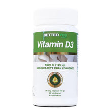 Vitamin D3 5000 IE + Kokosolja 90 kaps - Nyhet