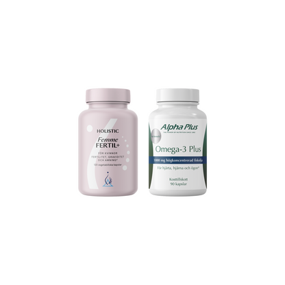 Fertilitet – kvinna: Femme Fertil+ och Omega-3 Plus