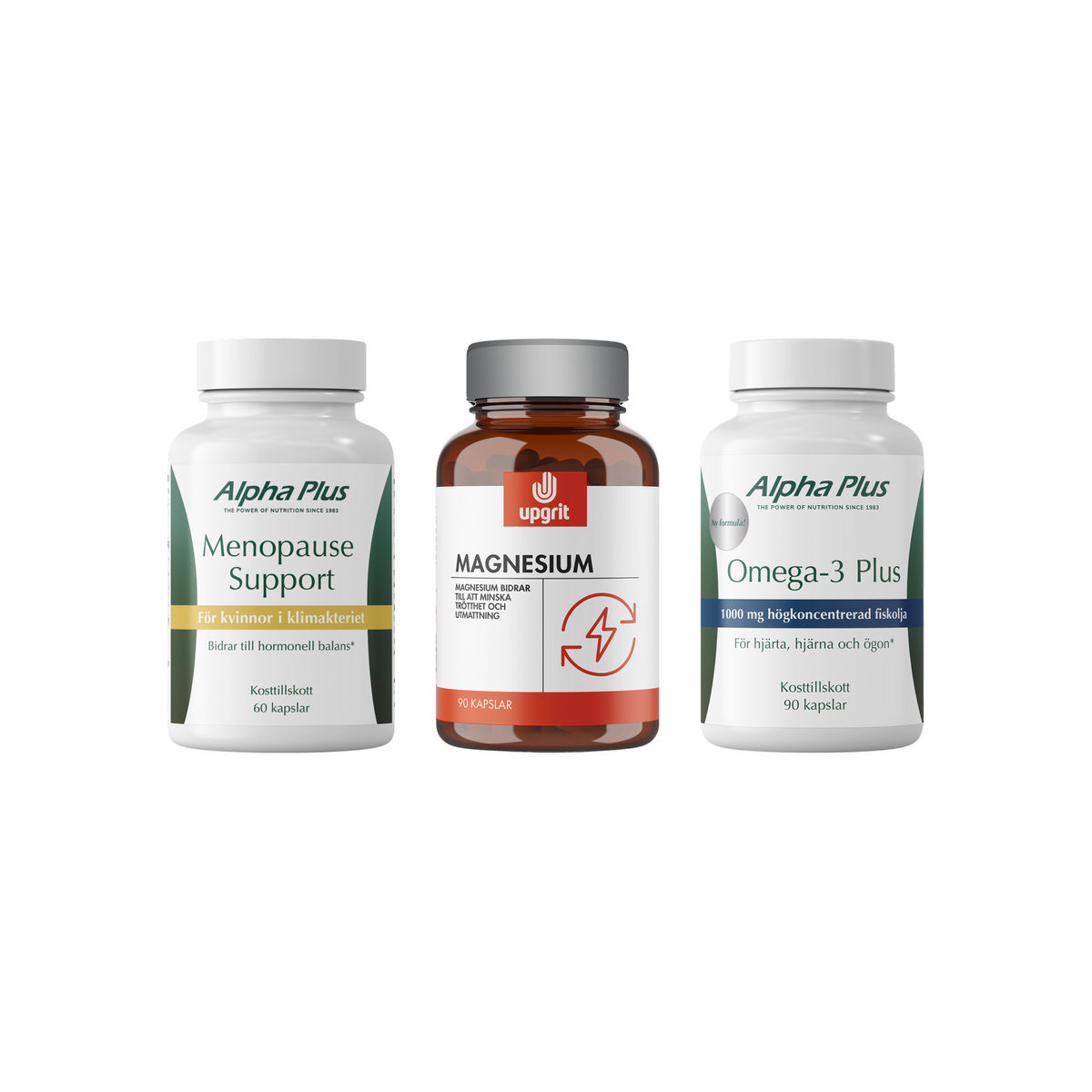 Klimakteriepaketet – Menopause Support, Magnesium och Omega-3 Plus